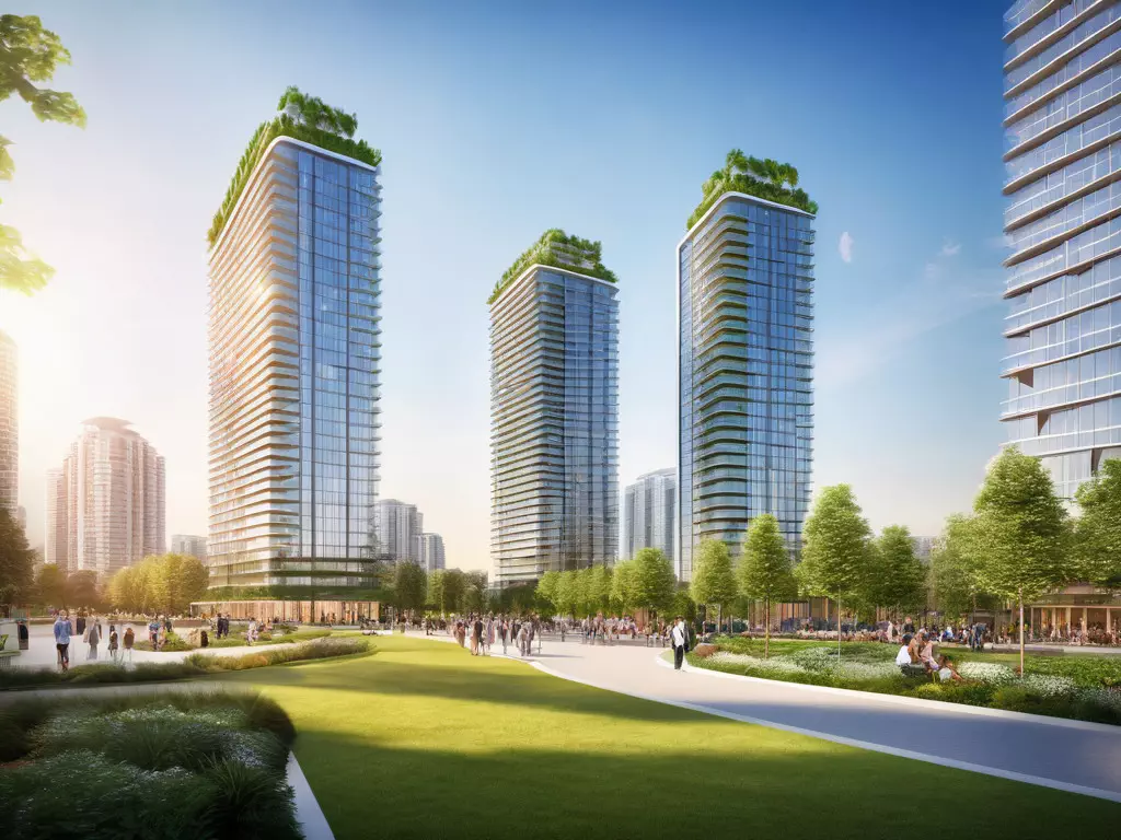 Proposed Three Towers, up to 37 Storeys, near Surrey's Gateway Station